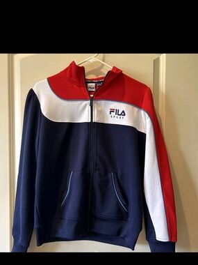 FILA Sport Colorblock Zip-Up Jacket - Navy/Red/White